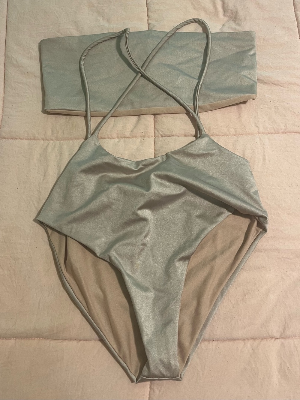 Fashion Nova Mauve Shimmery Crossback Set